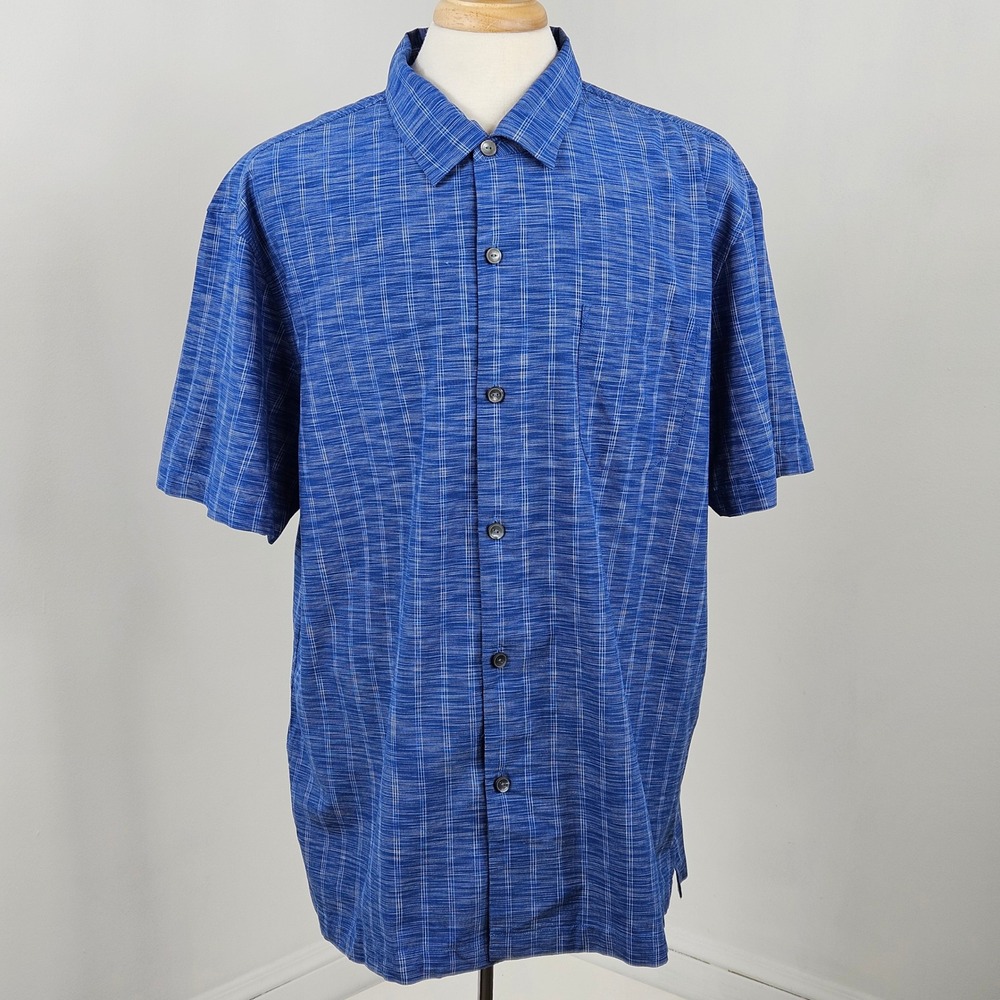 Tommy Bahama Shirt Mens XXL Old Royal Blue NWT Silk Seismic Stripe Short Sleeve